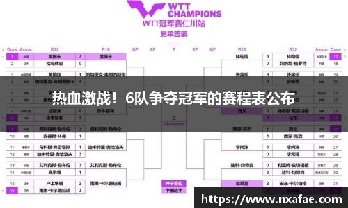 热血激战！6队争夺冠军的赛程表公布